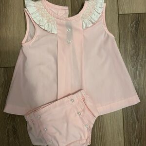 Pink Sleeveless Baby Dress Set